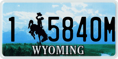 WY license plate 15840M