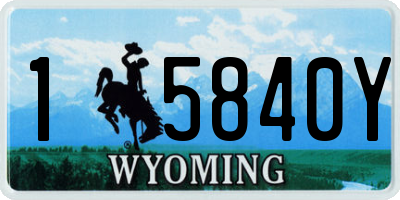WY license plate 15840Y