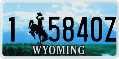WY license plate 15840Z