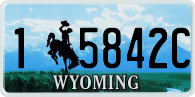 WY license plate 15842C