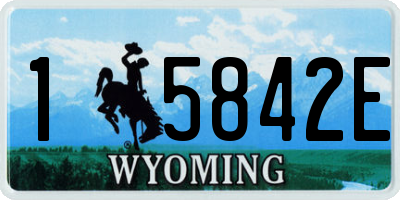 WY license plate 15842E