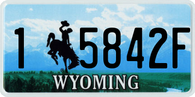 WY license plate 15842F