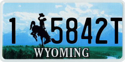 WY license plate 15842T