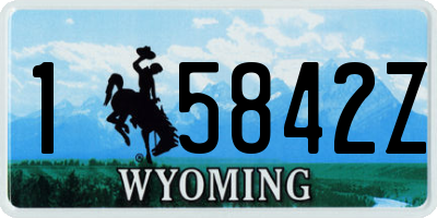 WY license plate 15842Z