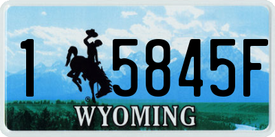 WY license plate 15845F