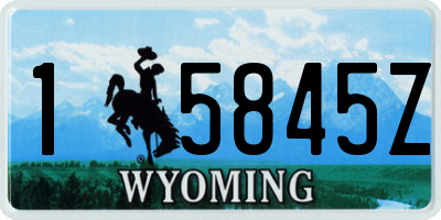 WY license plate 15845Z