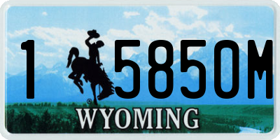 WY license plate 15850M