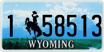 WY license plate 158513