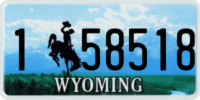 WY license plate 158518
