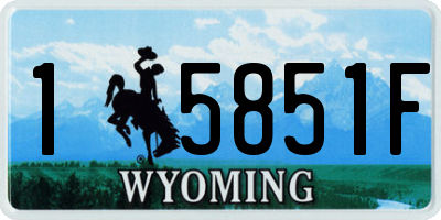 WY license plate 15851F