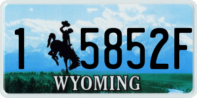 WY license plate 15852F