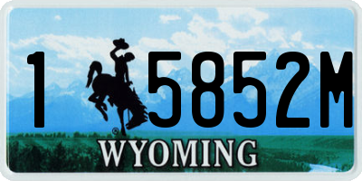 WY license plate 15852M