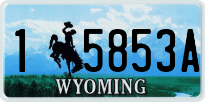 WY license plate 15853A