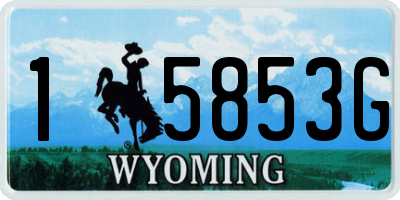 WY license plate 15853G