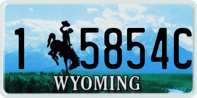 WY license plate 15854C