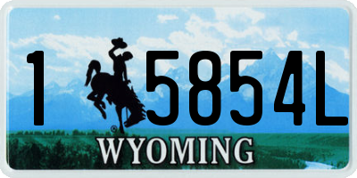 WY license plate 15854L