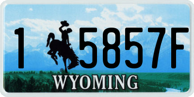 WY license plate 15857F