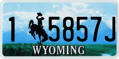 WY license plate 15857J