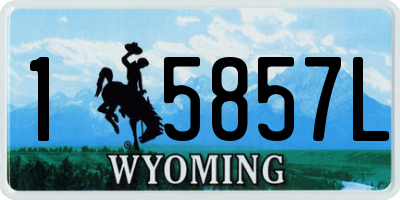 WY license plate 15857L
