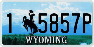 WY license plate 15857P