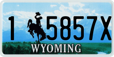 WY license plate 15857X