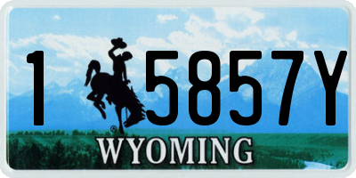 WY license plate 15857Y