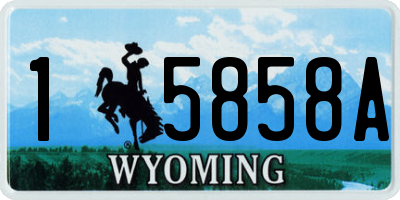 WY license plate 15858A