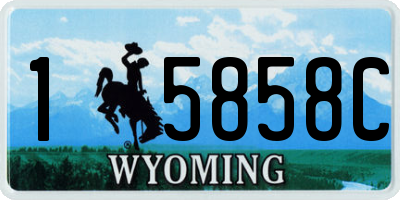 WY license plate 15858C