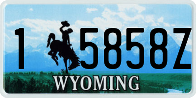 WY license plate 15858Z