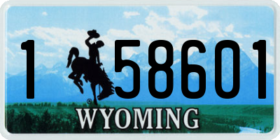 WY license plate 158601