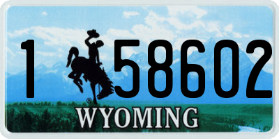 WY license plate 158602