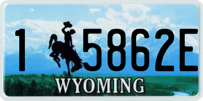 WY license plate 15862E