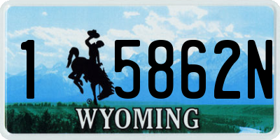 WY license plate 15862N