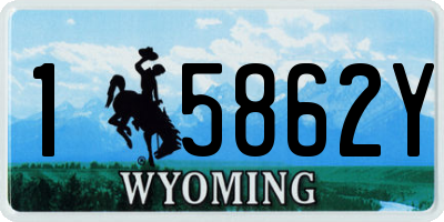 WY license plate 15862Y