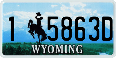 WY license plate 15863D