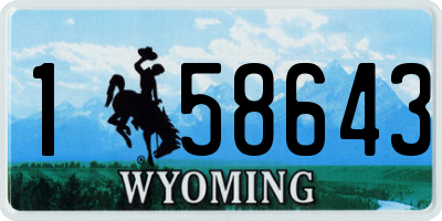 WY license plate 158643