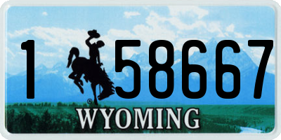 WY license plate 158667