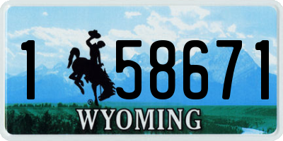 WY license plate 158671