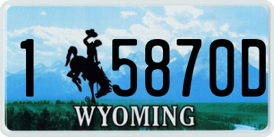 WY license plate 15870D