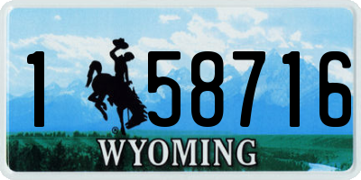 WY license plate 158716