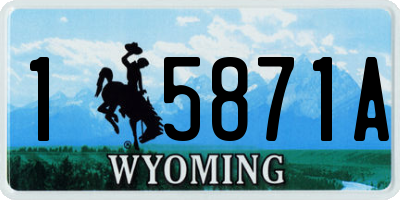 WY license plate 15871A