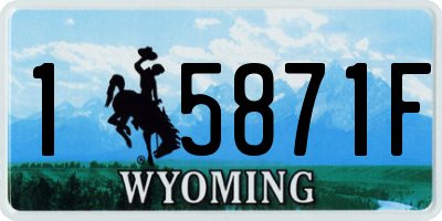 WY license plate 15871F