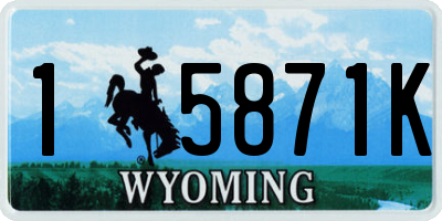 WY license plate 15871K