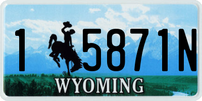 WY license plate 15871N