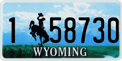 WY license plate 158730