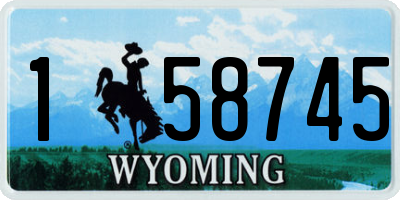 WY license plate 158745