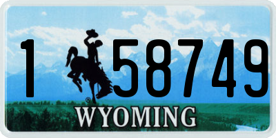 WY license plate 158749