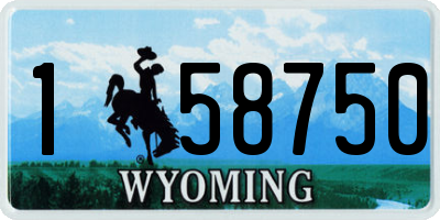 WY license plate 158750