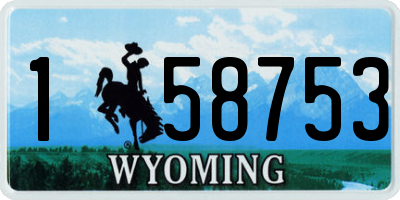 WY license plate 158753