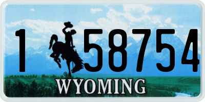 WY license plate 158754